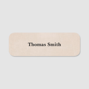 Simple Professional Beige Textured Background Name Tag