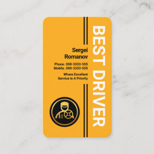 Simple Professional Best Driver Business Card