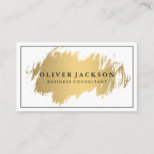 Simple Professional Black Border Gold Brushed Business Card