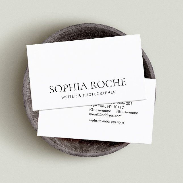 Simple Professional Black White Business Card (Creator Uploaded)