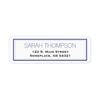 Simple Professional Blue Stripe Border Labels