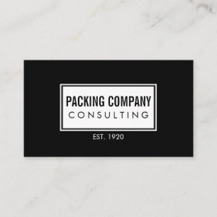 Simple Professional / Border Embellished / Black Business Card