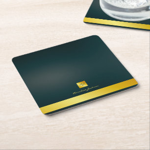 Simple Professional Branding Logo Square Paper Coaster