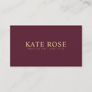 Simple Professional Burgundy Modern Business Card
