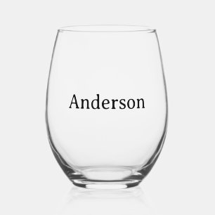 Simple Professional Business 16 oz Stemless Wine Glass