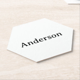 Simple Professional Business 4" x 4" Hexagon Paper Coaster