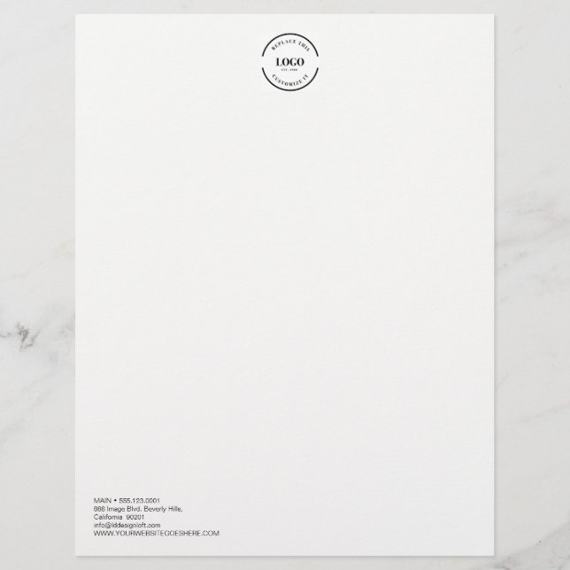 Simple Professional Business logo customisable  Custom Letterhead (Front)