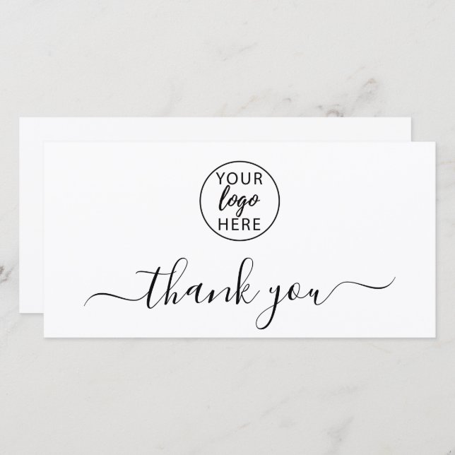 Simple Professional Business Logo Thank You Card (Front/Back)