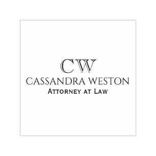 Simple Professional Business Name Title Initials  Self-inking Stamp