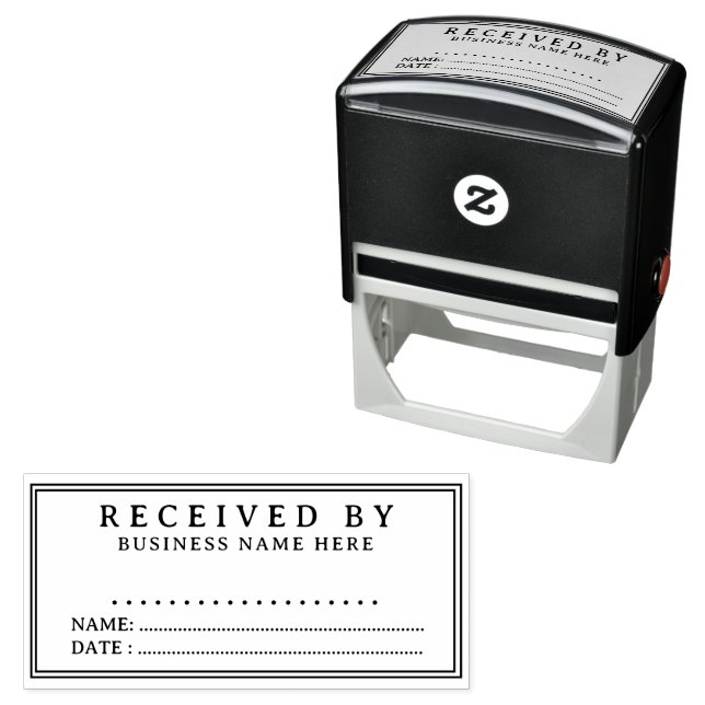 Simple Professional Business Received By Signature Self-inking Stamp (In Situ)