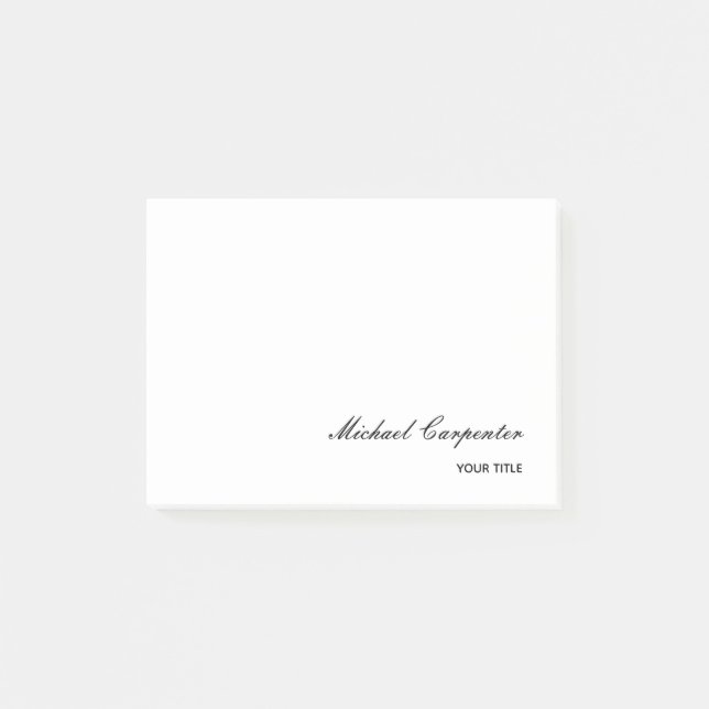 Simple Professional Calligraphy Post-it Notes (Front)