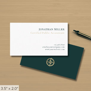 Simple Professional Compass Logo Business Card