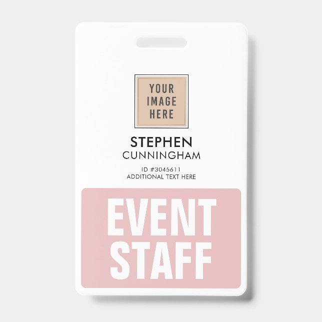 Simple Professional Custom Event Staff Employees ID Badge (Front)
