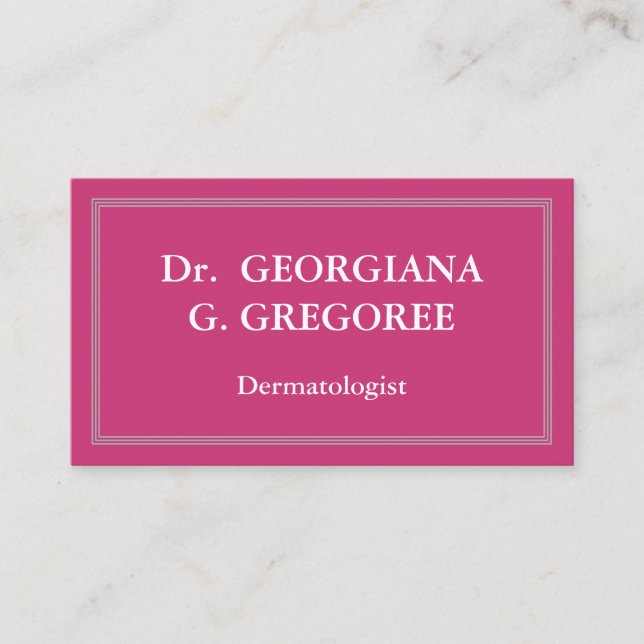 Simple & Professional Dermatologist Business Card (Front)