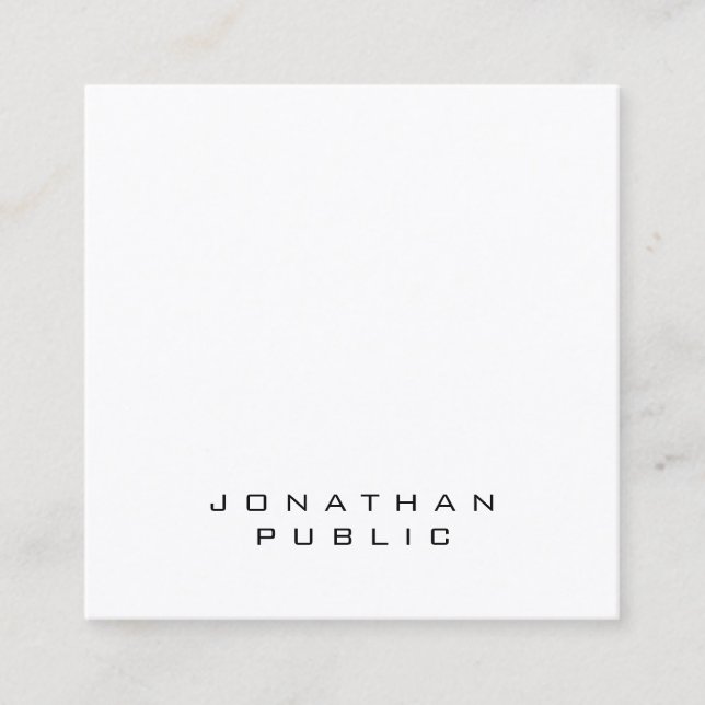 Simple Professional Design Sophisticated Template Square Business Card (Front)