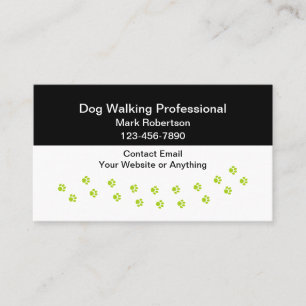 Simple Professional Dog Walking Business Cards