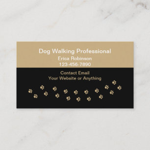 Simple Professional Dog Walking Business Cards