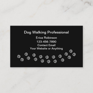 Simple Professional Dog Walking Business Cards