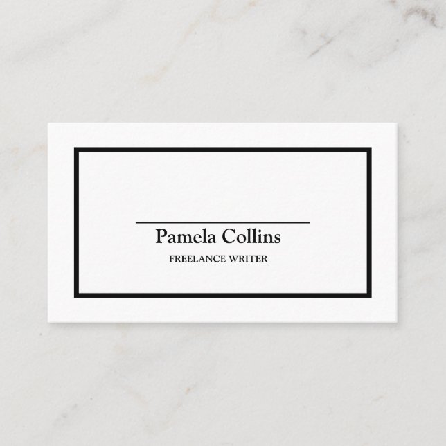 Simple Professional Elegant Balck & White Business Card (Front)