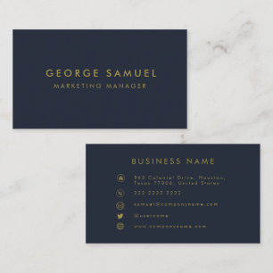Simple Professional Elegant Employ Name Job Title Business Card