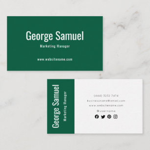 Simple Professional Elegant Employ Name Job Title Business Card