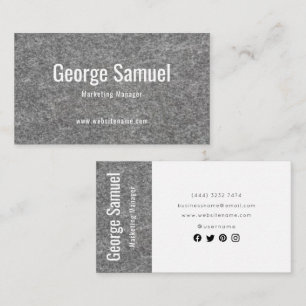 Simple Professional Elegant Employ Name Job Title Business Card