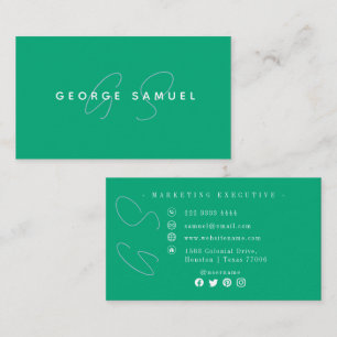 Simple Professional Elegant Employ Name Job Title Business Card