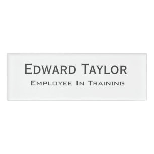 Simple Professional Employee Name Name Tag