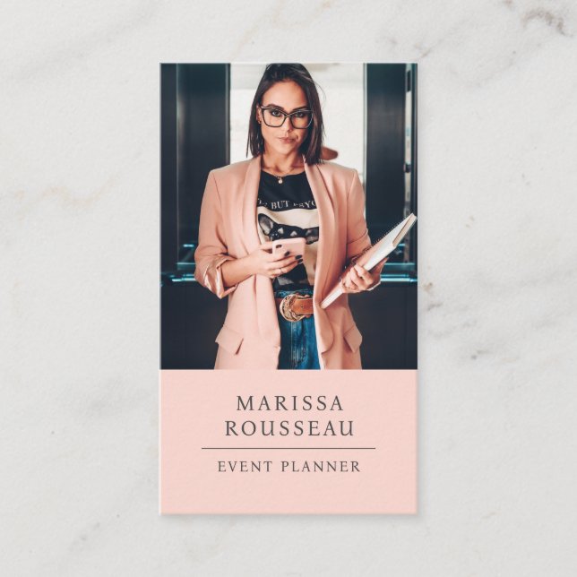 Simple Professional Event Planner Photo Business Card (Front)