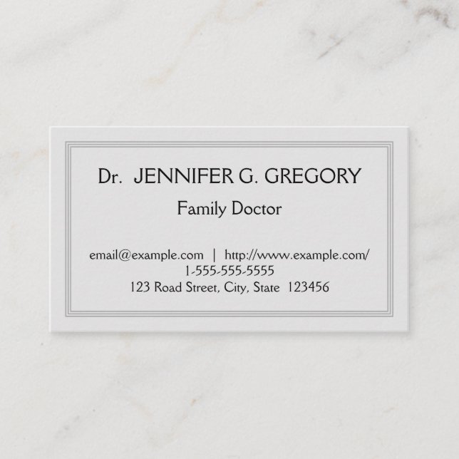 Simple & Professional Family Doctor Business Card (Front)