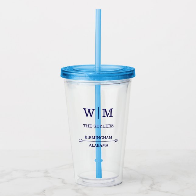 Simple Professional Frosted Wedding Acrylic Tumbler (Front)