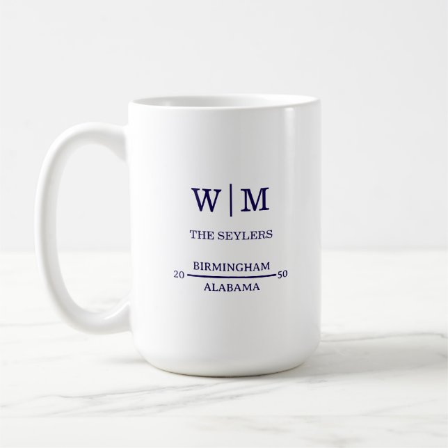 Simple Professional Frosted Wedding Coffee Mug (Left)