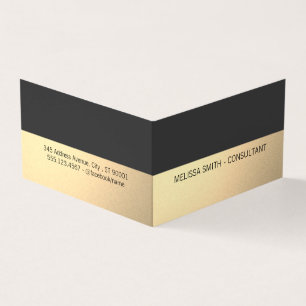 Simple Professional Gold Lux Grey Business Card