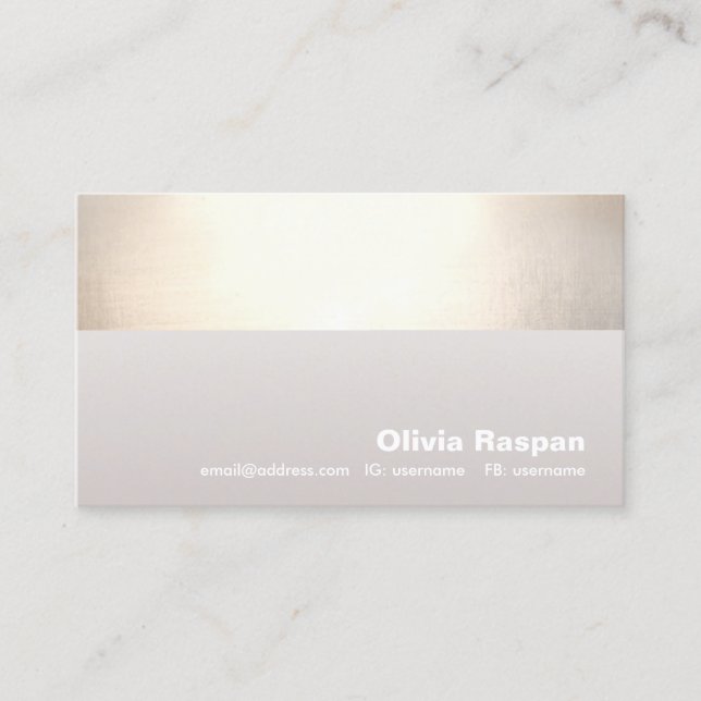 Simple Professional Gold Taupe Ombre Business Card (Front)