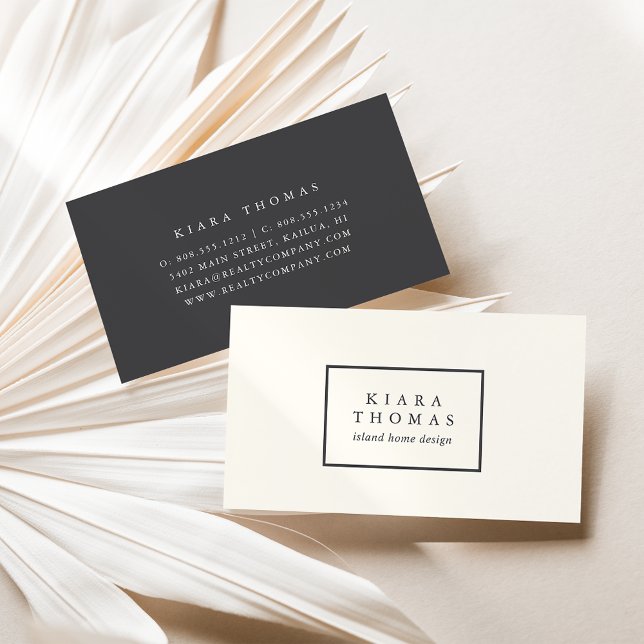 Simple Professional Grey and Ivory Business Card (Creator Uploaded)