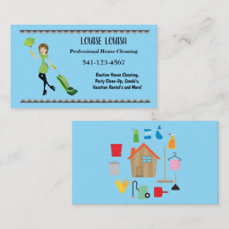 Simple Professional House Cleaning Business Cards