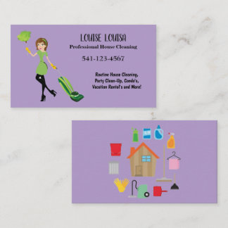 Simple Professional House Cleaning Business Cards