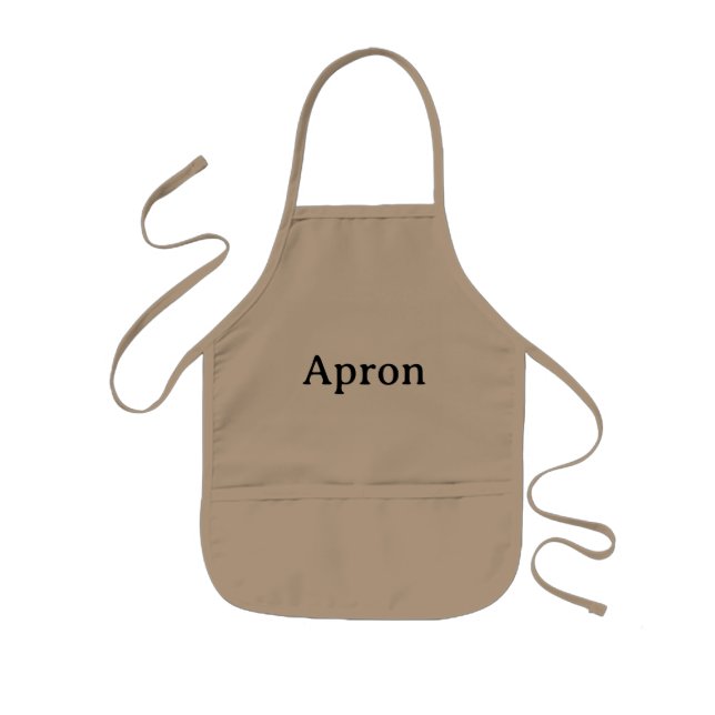 Simple Professional Khaki Kids Apron (Front)