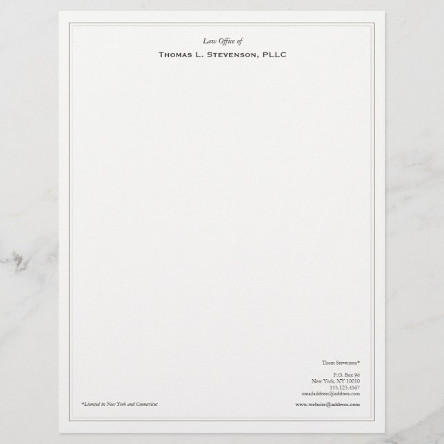 Simple Professional Lawyer Letterhead (Front)