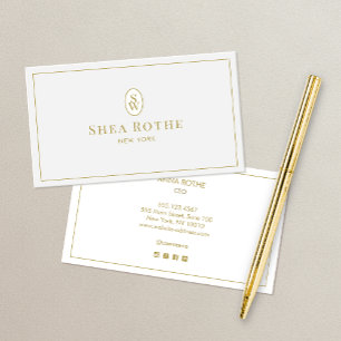 Simple Professional Light Grey Vintage Monogram