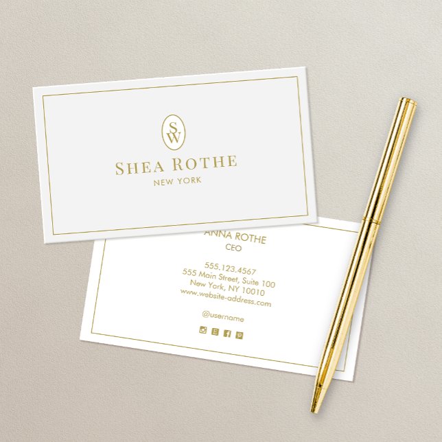 Simple Professional Light Grey Vintage Monogram (Creator Uploaded)