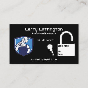 Simple Professional Locksmith Business Cards