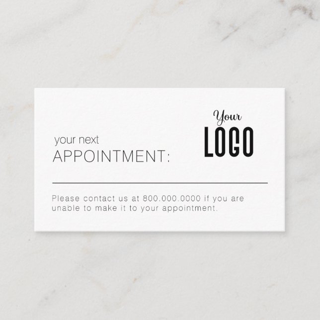 Simple Professional Logo Appointment Reminder Card (Front)