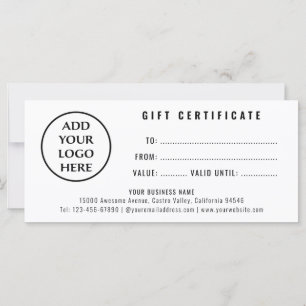 Simple Professional Logo Boutique Gift Certificate