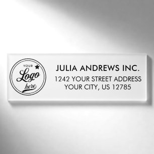 Simple Professional Logo Business Return Address Name Tag