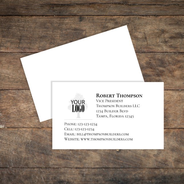 Simple Professional Logo Custom Business Card (Simple add your logo business card)