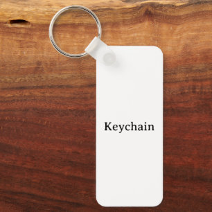 Simple Professional Metal Rectangle 1.25" x 3" Key Ring