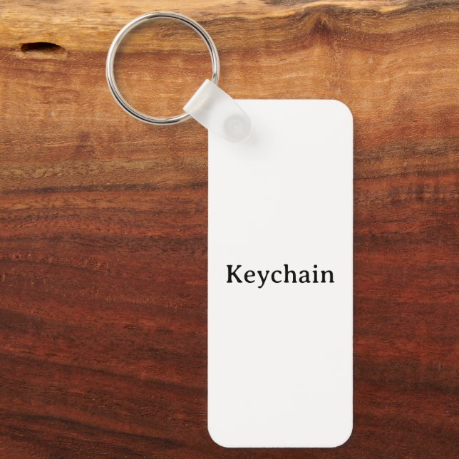 Simple Professional Metal Rectangle 1.25" x 3" Key Ring (Front)