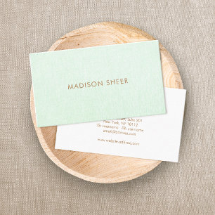 Simple Professional Mint Green  Business Card