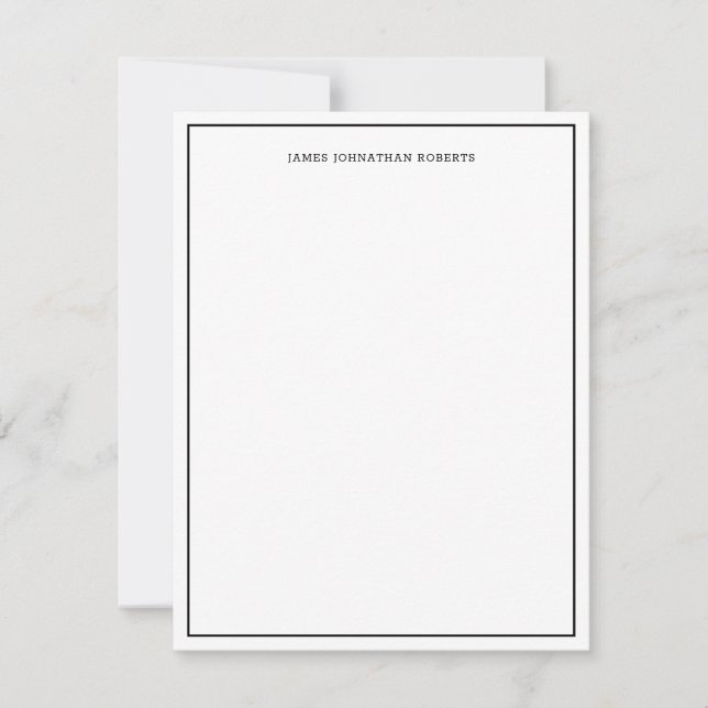 Simple Professional Modern Black Border Card (Front)